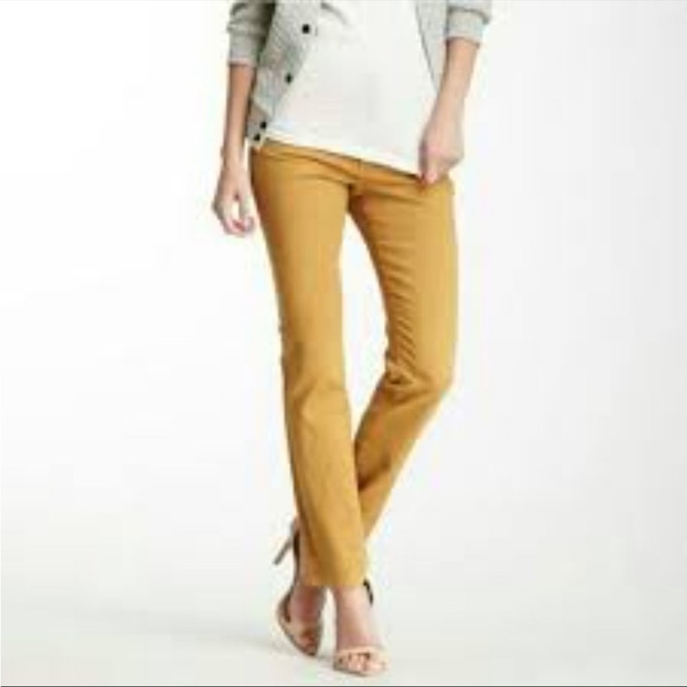 CAbi yellow mustard gold skinny low rise denim jeans Size 0
